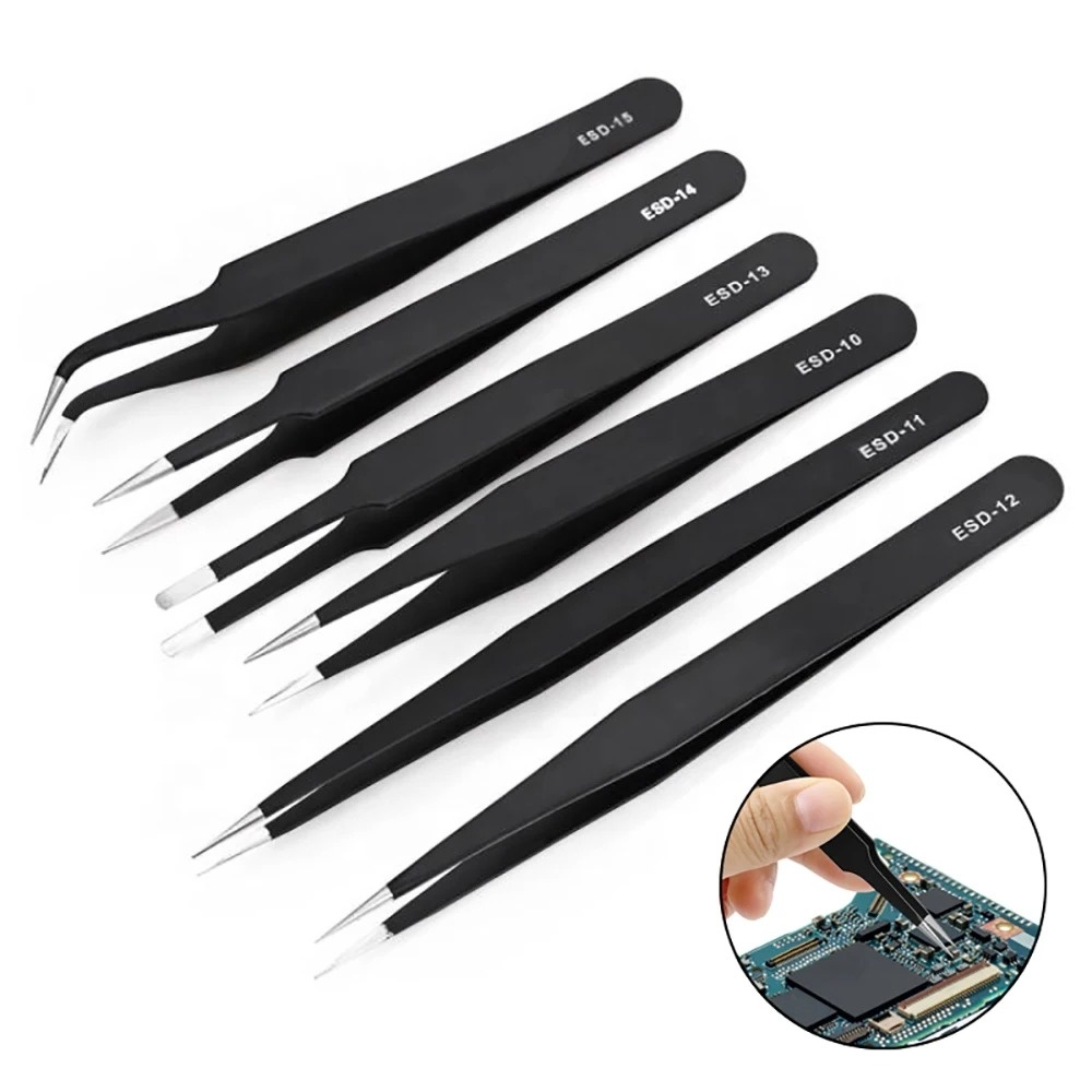 6 Buah Pinset ESD Presisi Anti - Diy Electronics Tool Kit ulasan dan harga