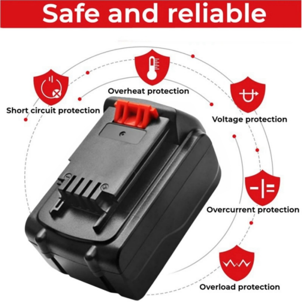 Baterai Pengganti 20V 8000mAh  - Black+Decker Tool 20V Max ulasan dan harga