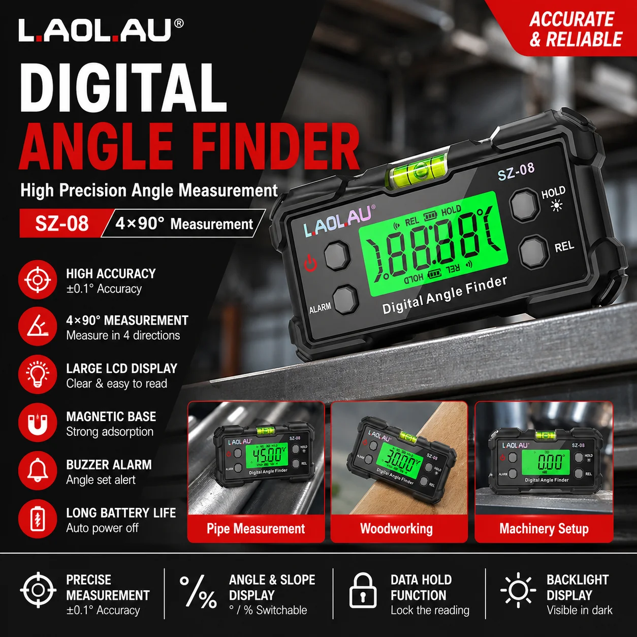 Pengukur Sudut Digital dengan  - Diy Electronics Tools ulasan dan harga