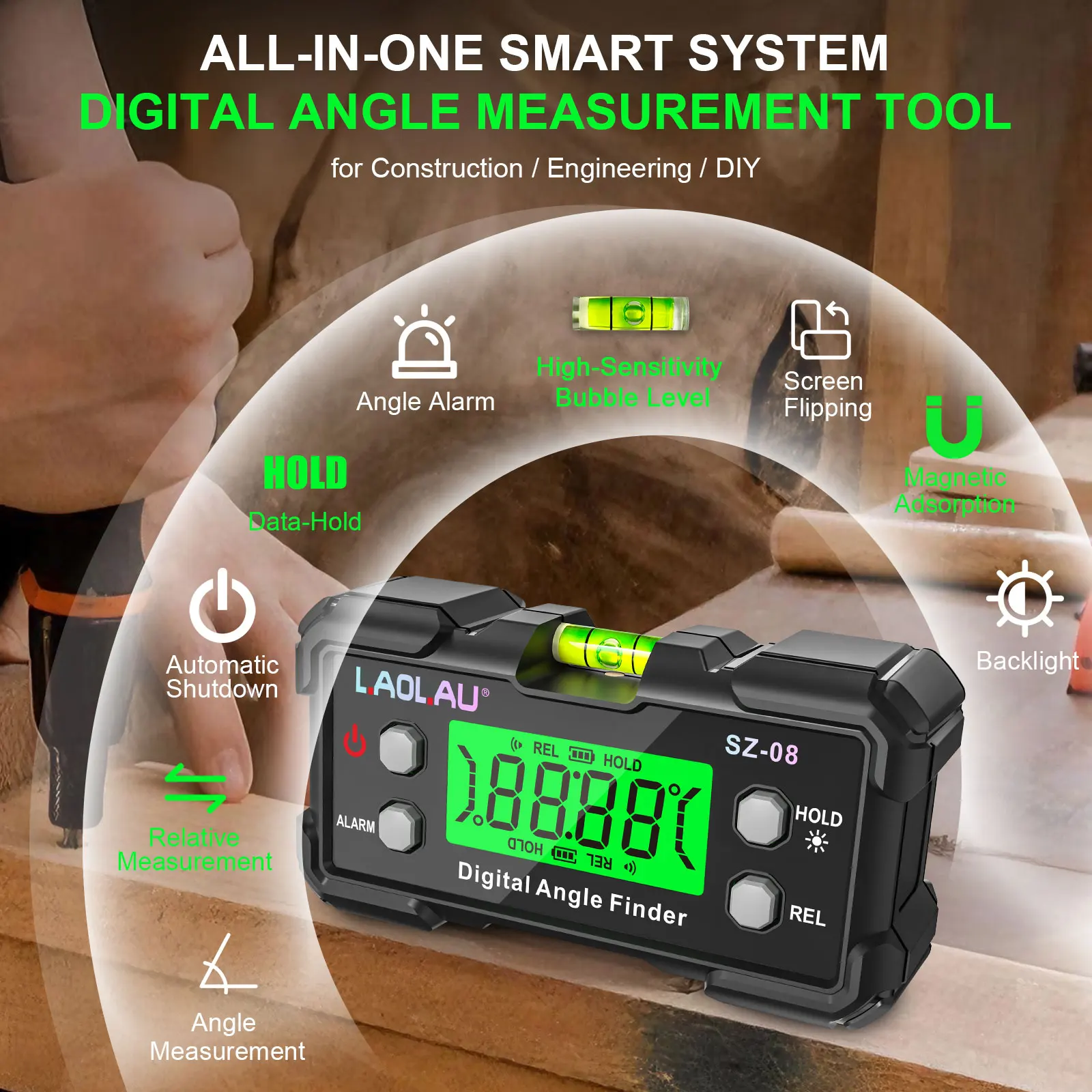 Pengukur Sudut Digital dengan  - Diy Electronics Tools ulasan dan harga