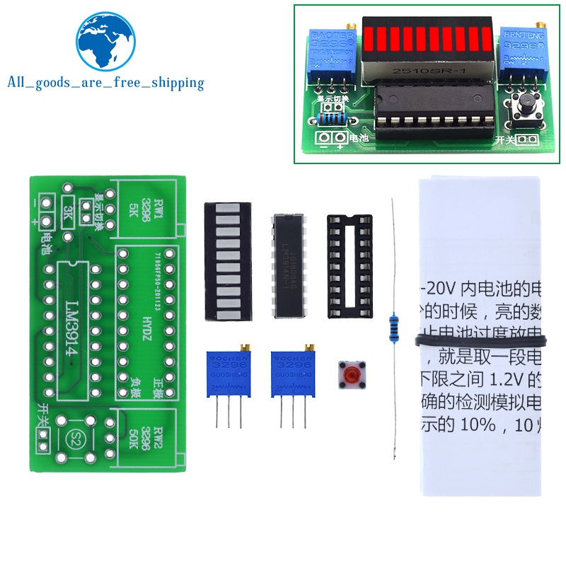 LM3914 10 segmen 3.7V Lithium  - Diy Electronics Test Equipment ulasan dan harga