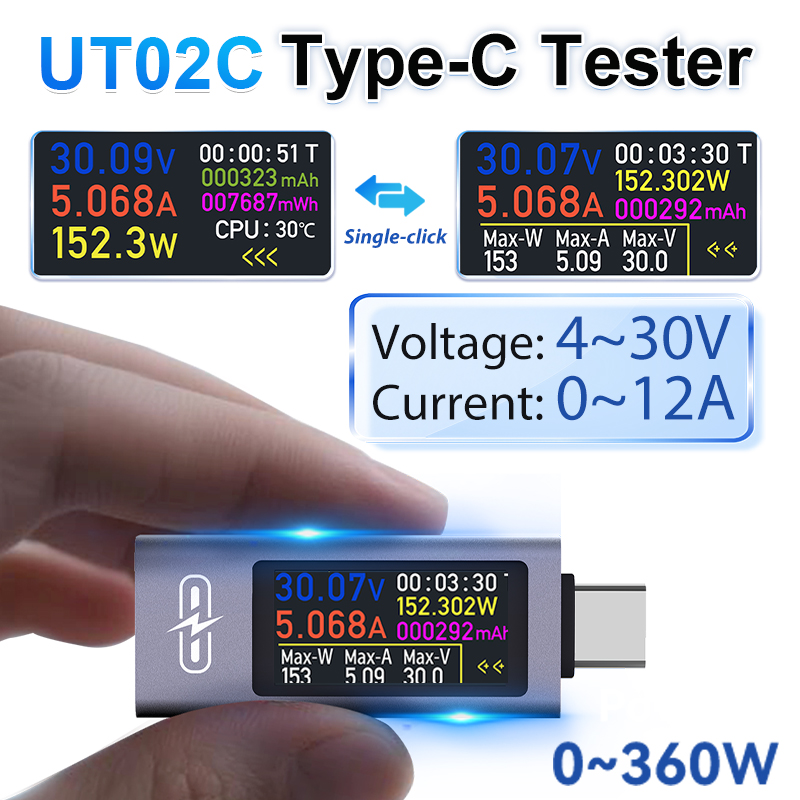UT02C USB Layar Warna Tipe-C T - Logic Analyzer Usb ulasan dan harga